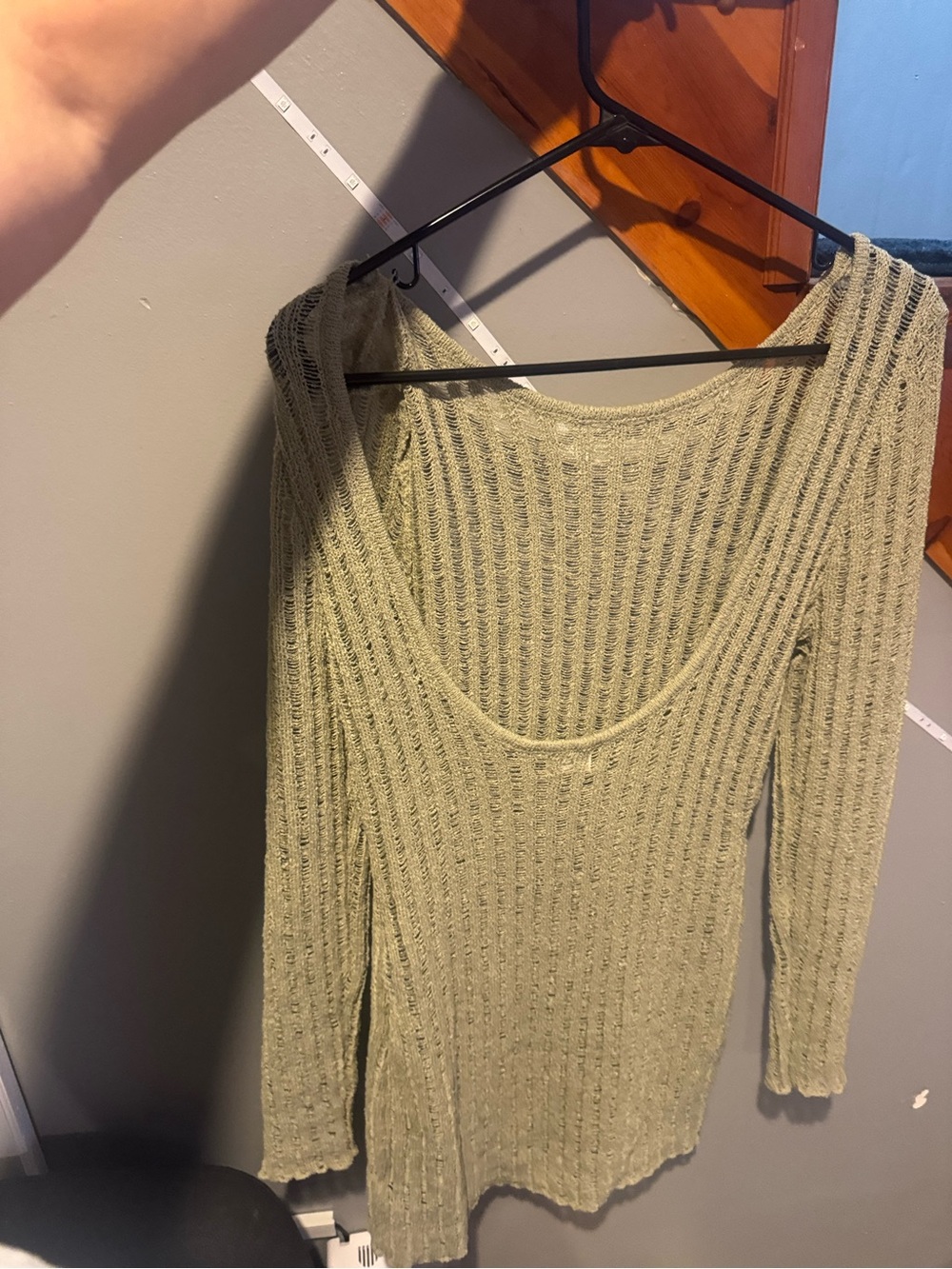 Cotton On-Olive Ribbed Knit Swim cover up backless dress